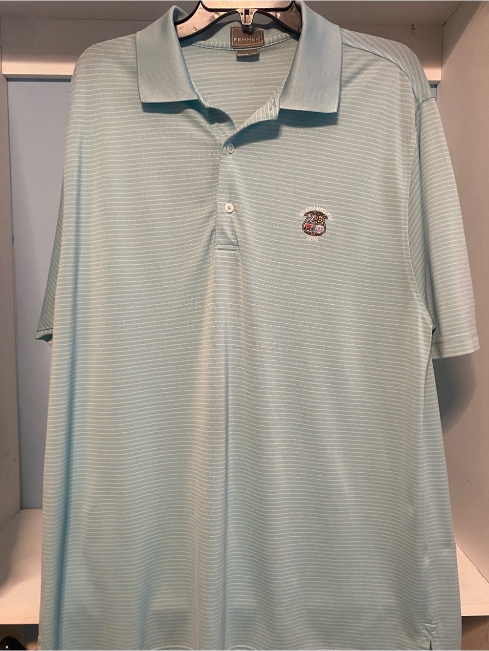 Fennec Golf Polo Shirt Mens Striped Wannamoisett CC RI Top 100 L
